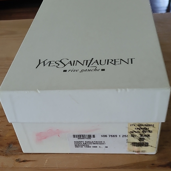 Yves Saint Laurent Scarpe Suola Antico Mini Goat Black Nero Size38 Slip On Heels - Picture 7 of 10